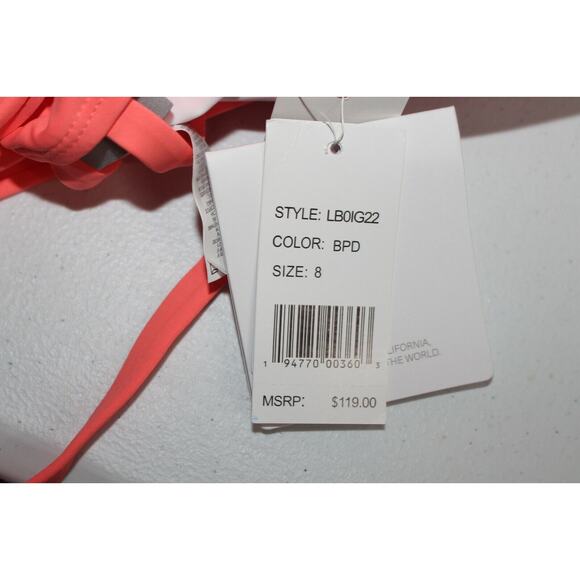 La Blanca Women's Island Goddess Multi Strap Cross - sz 8 bird of paradise - Picture 3 of 3